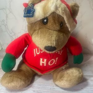 Applause "Just Say Ho!" Plush Santa Christmas Bear